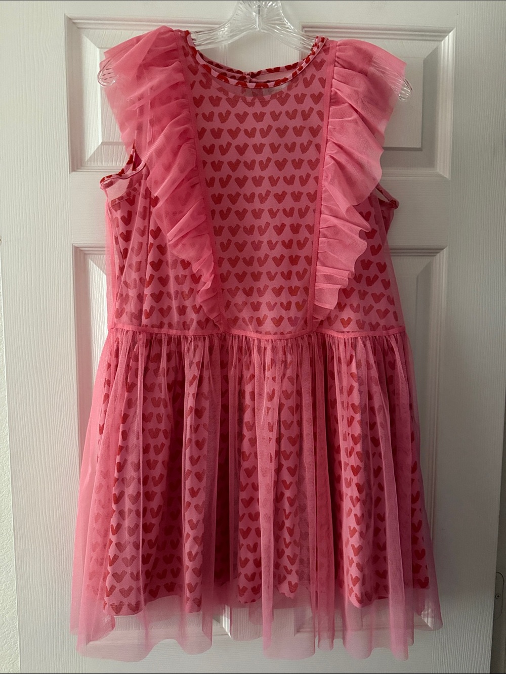 Stella McCartney Kids Hearts Tulle Dress with Frills Size 14